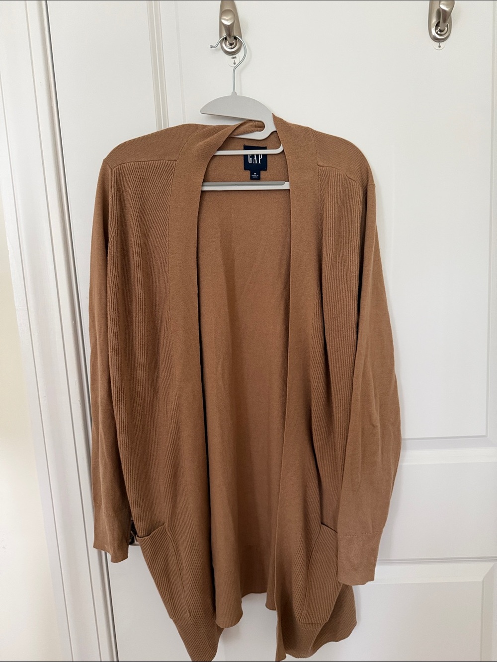 GAP Light Brown Open-Front Knit Cardigan